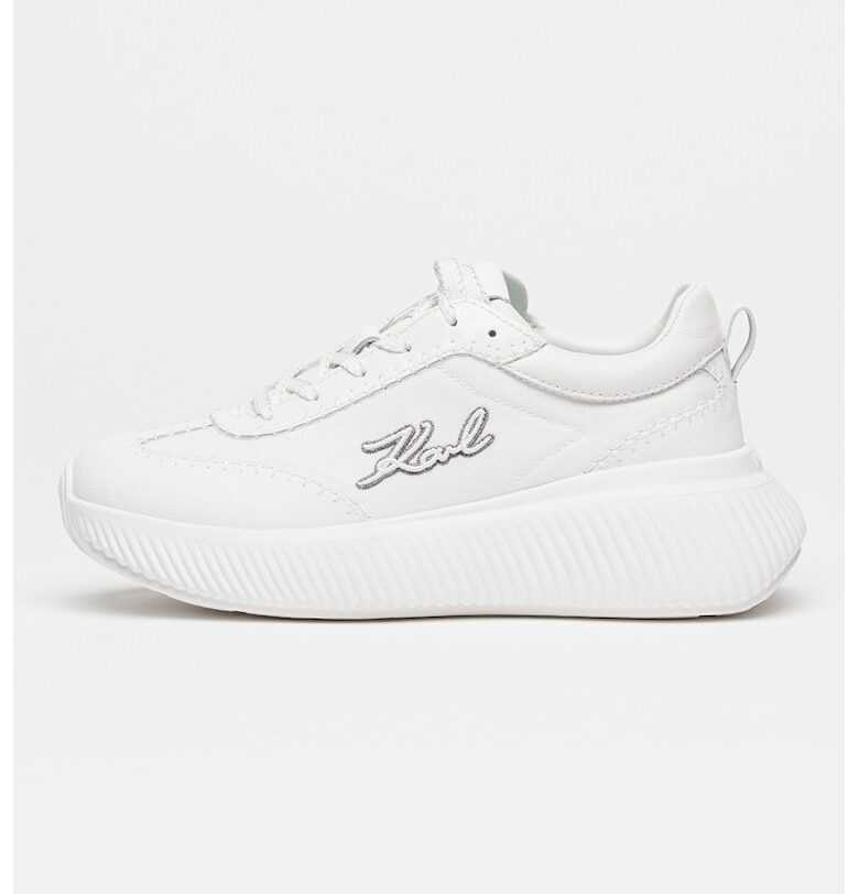 Текстилни спортни обувки Kreeper с кожа - Бял Karl Lagerfeld