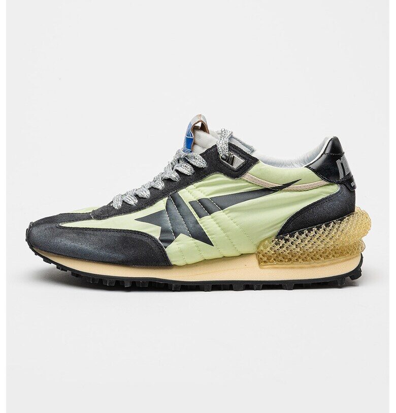 Текстилни спортни обувки Running Marathon с велур - Зелен/Сребрист/Tъмносив GOLDEN GOOSE