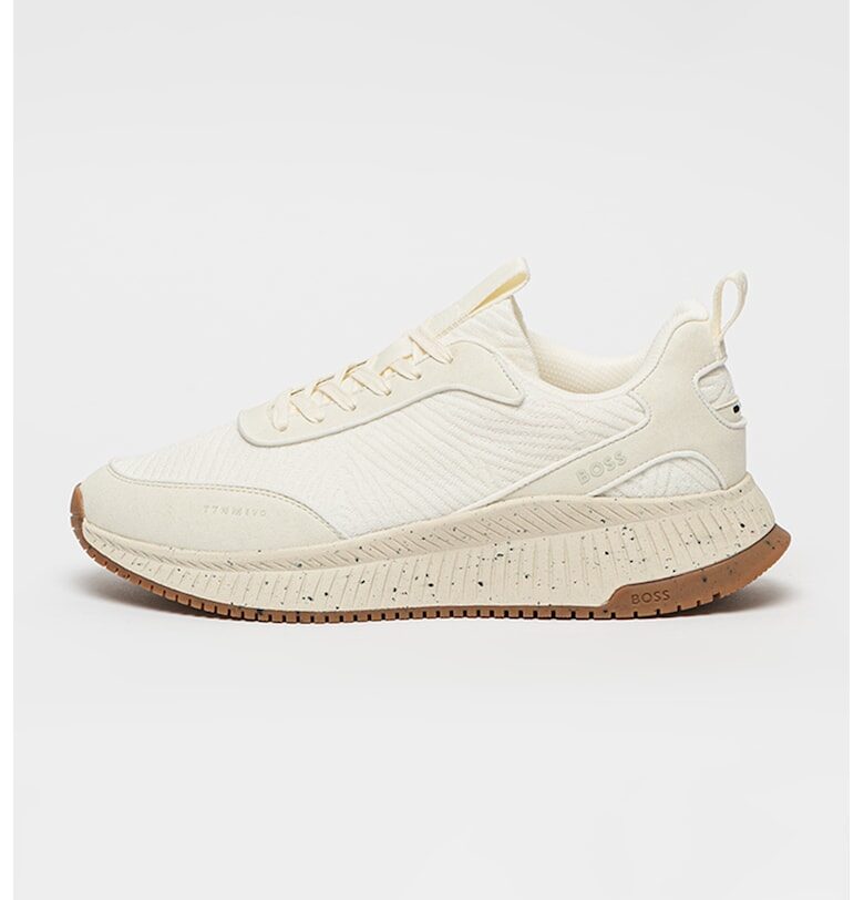 Текстилни спортни обувки със скосена подметка - Бял BOSS