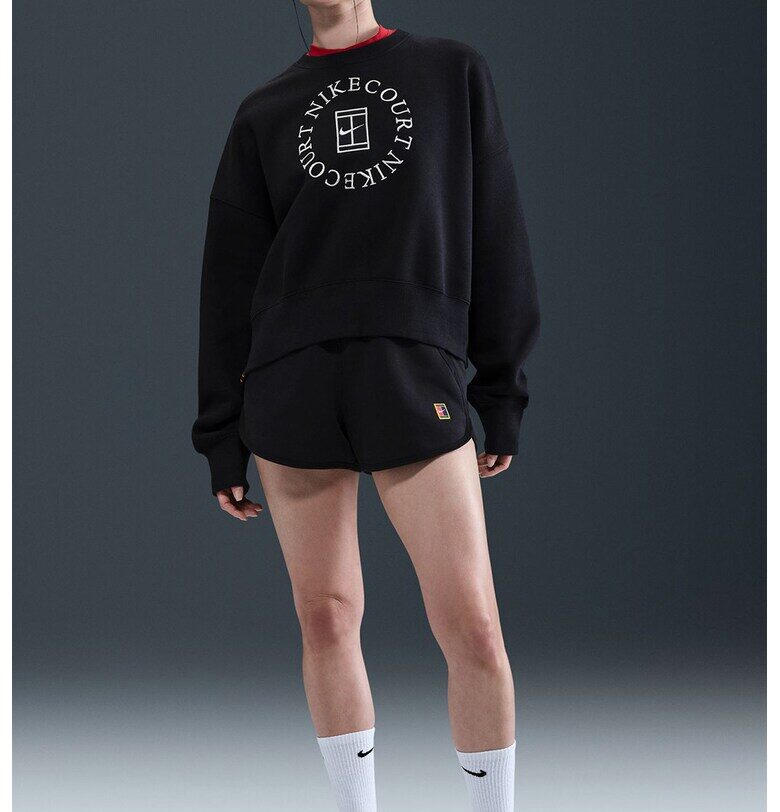 Тенис суитшърт с лого - Слонова кост/Черен Nike