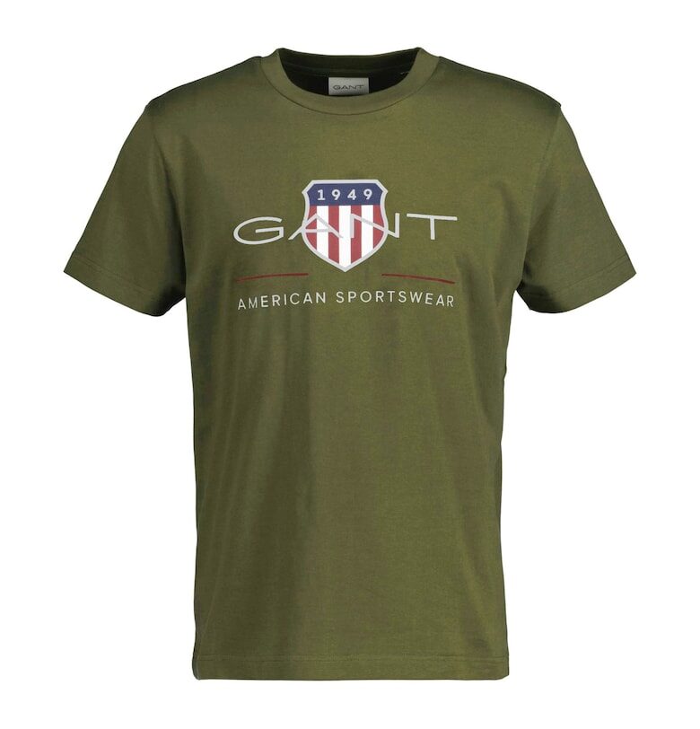 Тениска Archive Shieldс овално деколте и лого Gant