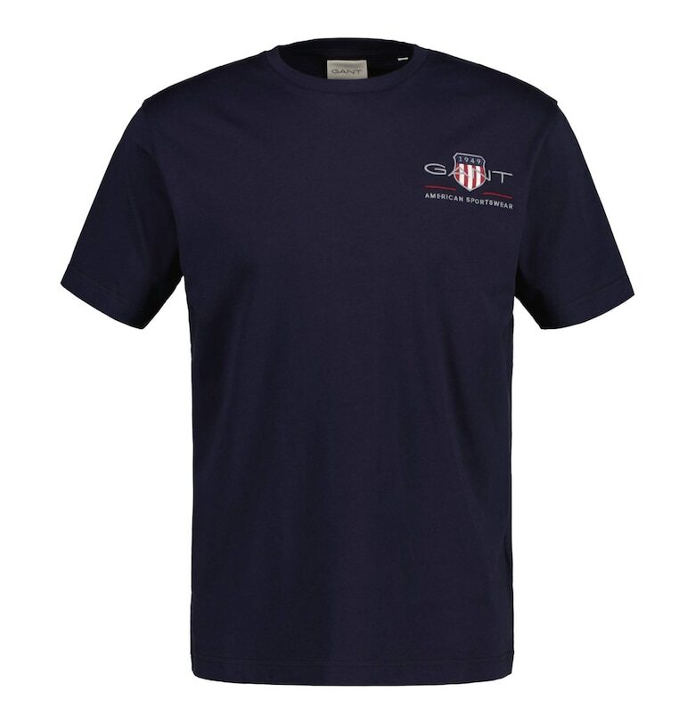 Тениска Archive с овално деколте - Син Gant