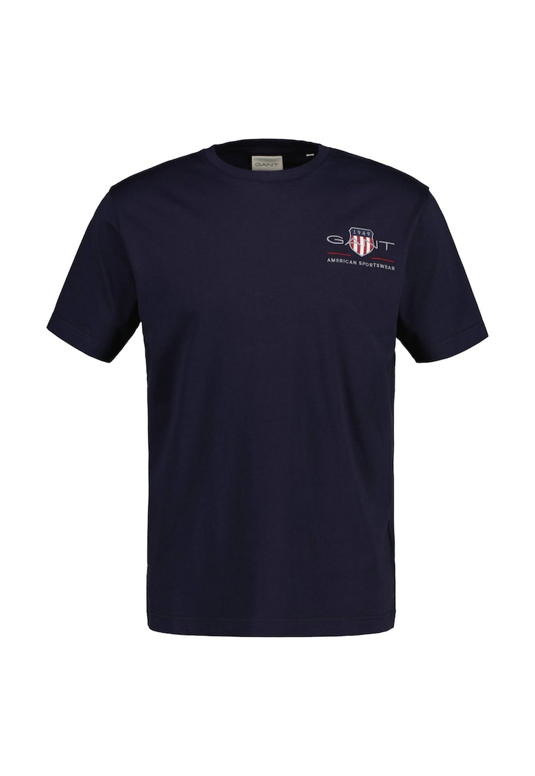 Тениска Archive с овално деколте - Син Gant