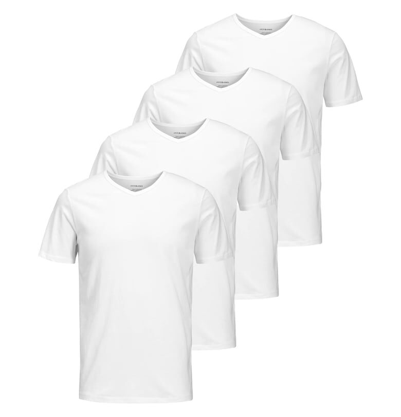 Тениска Basic с шпиц - 4 броя - Бял Jack  Jones