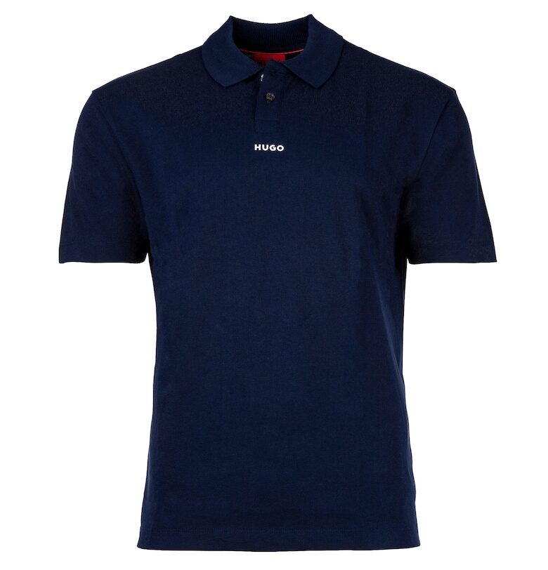 Тениска Dangula 15981 от пике с яка - Тъмносин HUGO