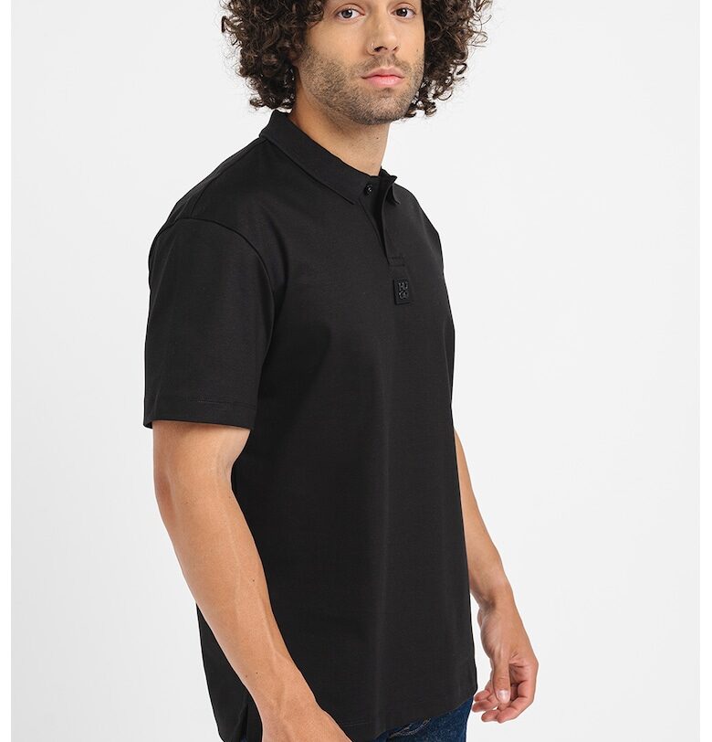 Тениска Deabono с яка - Черен HUGO