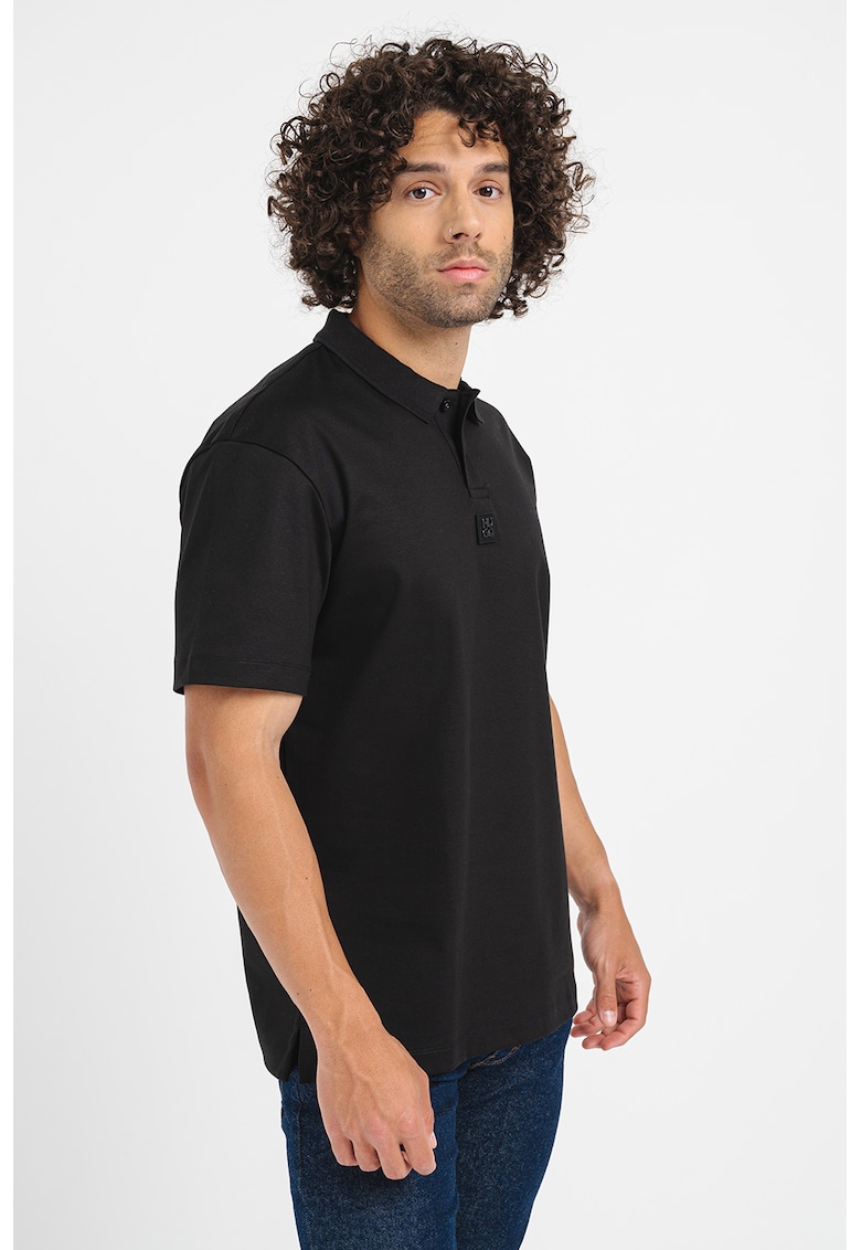 Тениска Deabono с яка - Черен HUGO