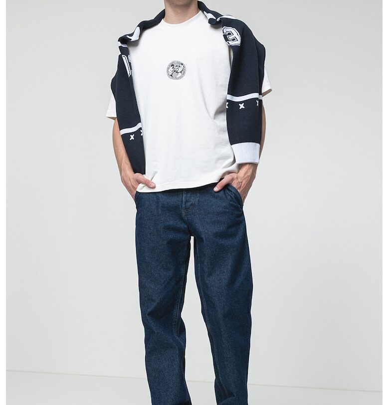 Тениска Dwresto с овално деколте - Бял HUGO