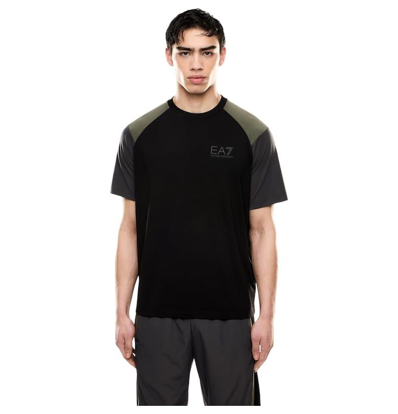 Тениска  EA7 ASV Athletic Color Block 47996 - Черен Emporio Armani