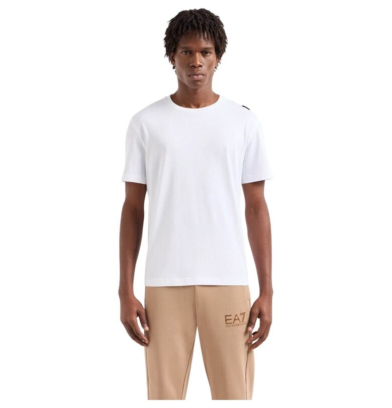 Тениска  EA7 Logo Series Back Oversize Logo - PJFFZ-6DPT06-1100 35279 - Бял/Златист Emporio Armani