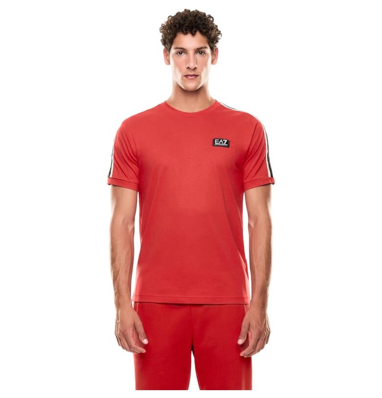 Тениска  EA7 Logo Series M Tape SS 48007 - Червен Emporio Armani