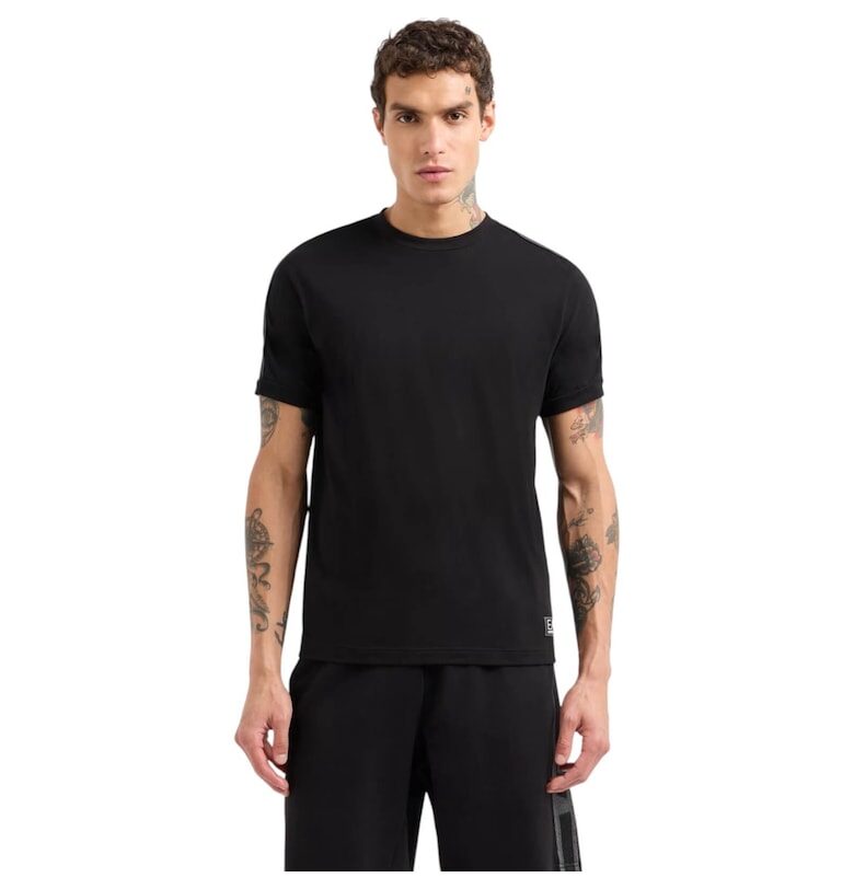 Тениска  EA7 Train Logo Series Tape 40708 - Черен Emporio Armani