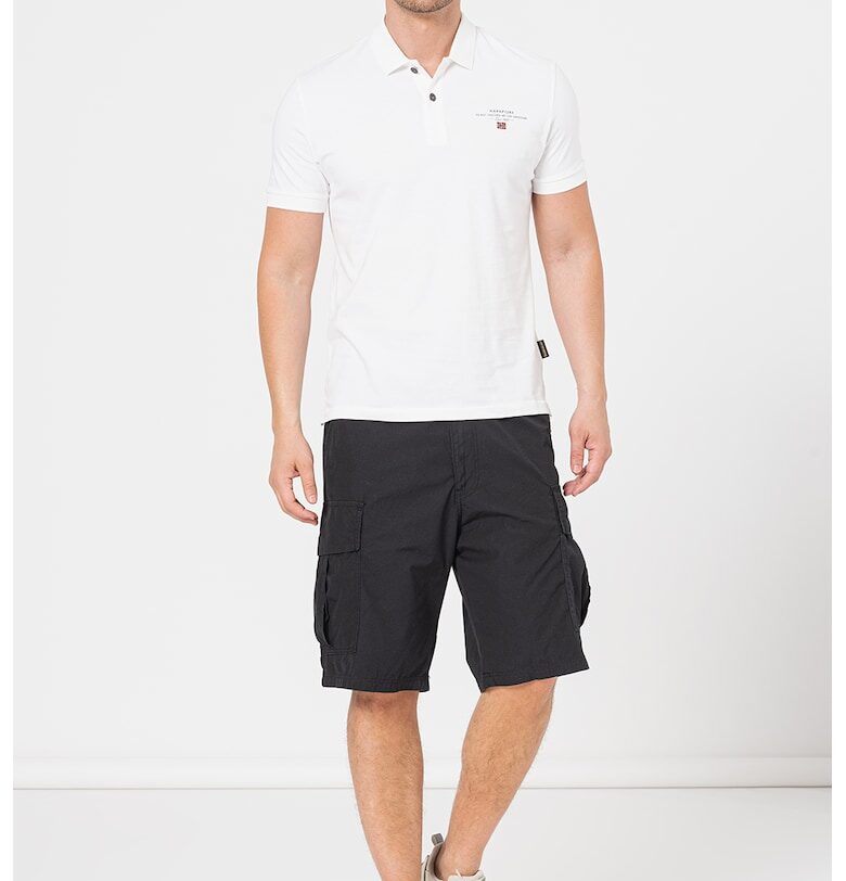 Тениска Elbas с яка и лого - Бял Napapijri