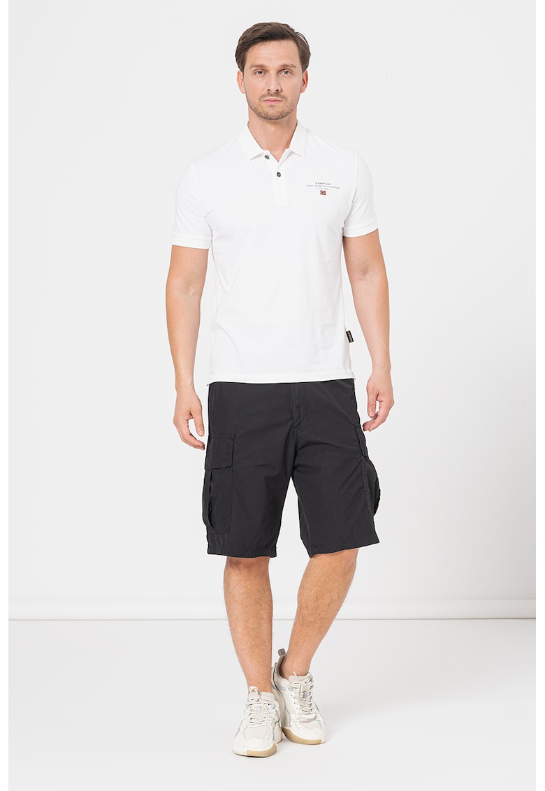 Тениска Elbas с яка и лого - Бял Napapijri