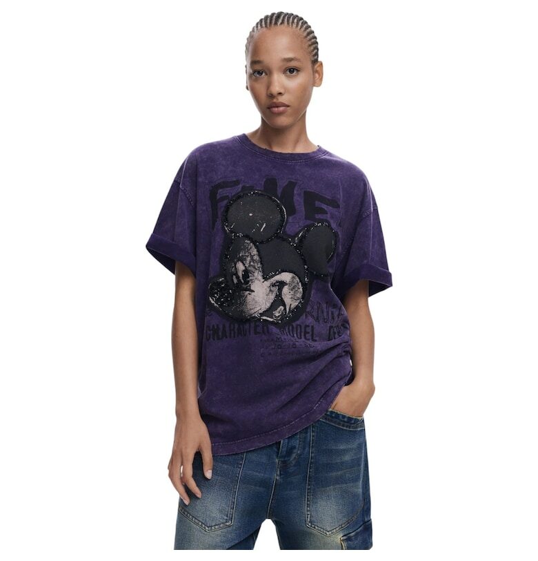 Тениска  Fugaz Mickey Loose 48988 - Виолетов DESIGUAL