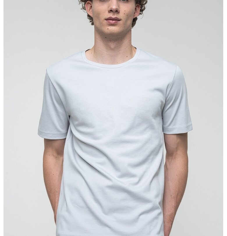 Тениска Future с овално деколте - Светло сив BOSS