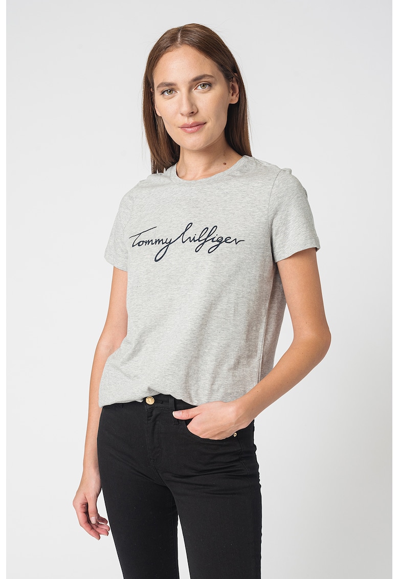 Тениска Heritage от органичен памук - Сив меланж Tommy Hilfiger