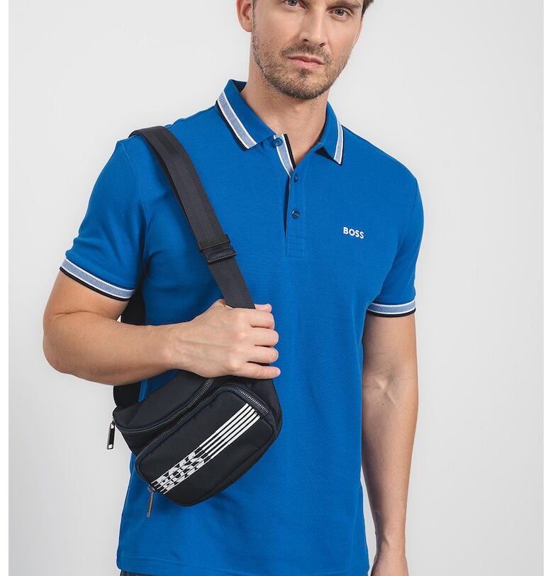 Тениска Paddy от памучно пике с яка - Кралско Синьо BOSS