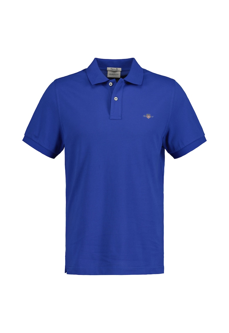 Тениска Shield от памучно пике с яка - Син Gant
