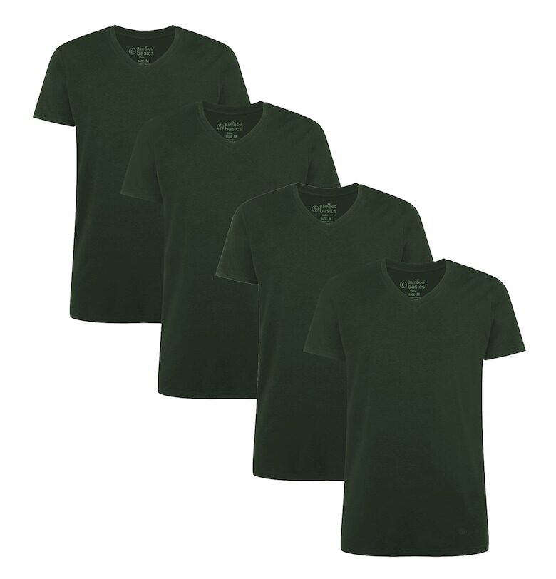 Тениска Velo с шпиц - 4 броя - Зелен Bamboo Basics