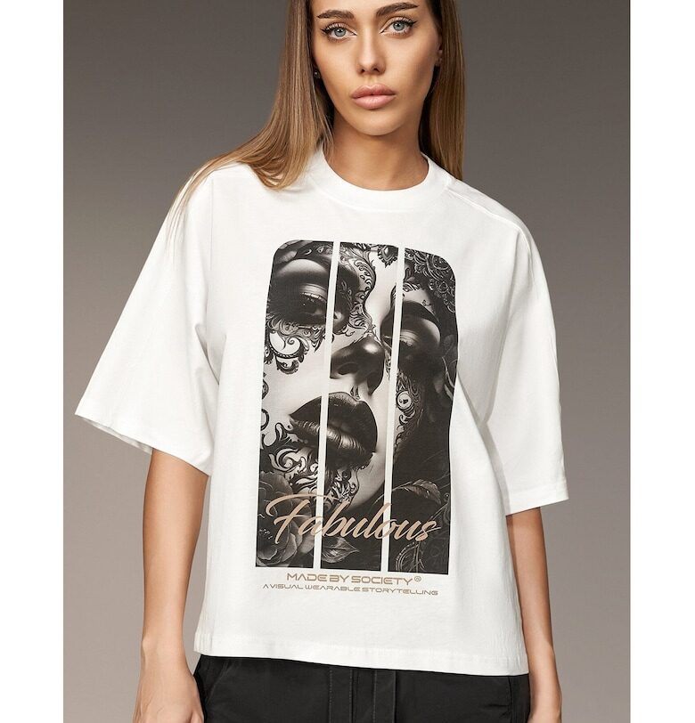 Тениска Приказен" - T26503 - Бял" Made By Society