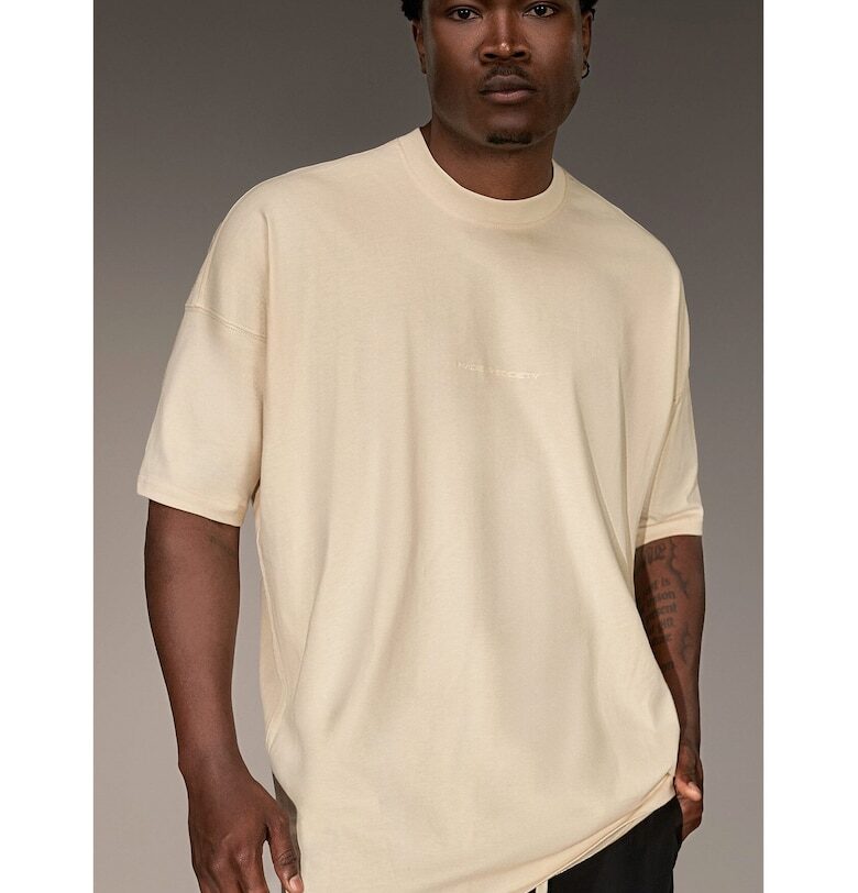 Тениска Произведено от Society - T16411 - Бежов Made By Society