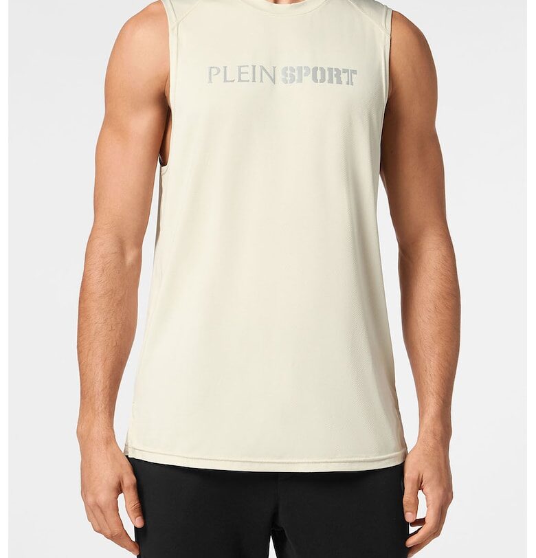 Тениска без ръкави с лого - Крем Plein Sport