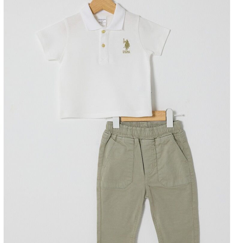 Тениска и дънки - 2 части - Бледозелен/Бял US Polo Assn