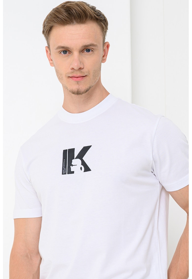 Тениска от органичен памук с лого - Бял KARL LAGERFELD JEANS