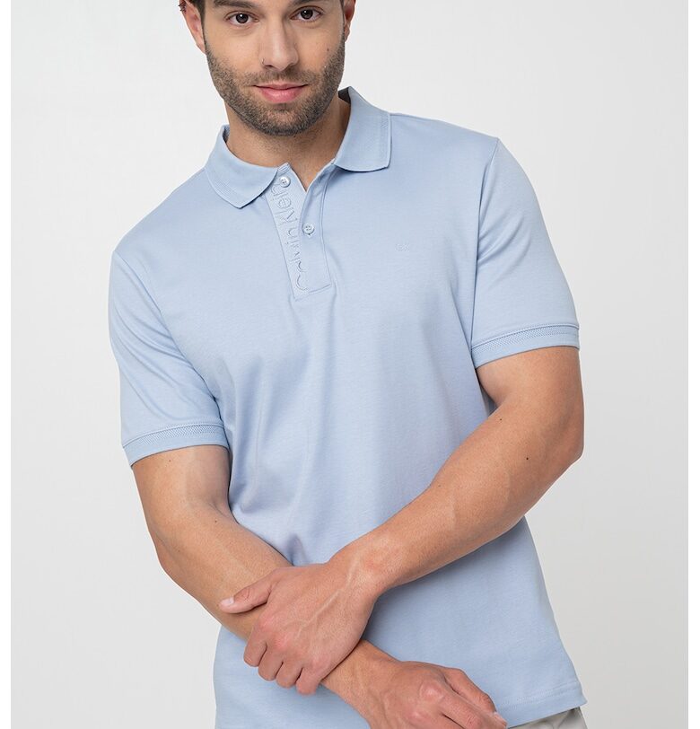 Тениска от органичен памук с яка CALVIN KLEIN