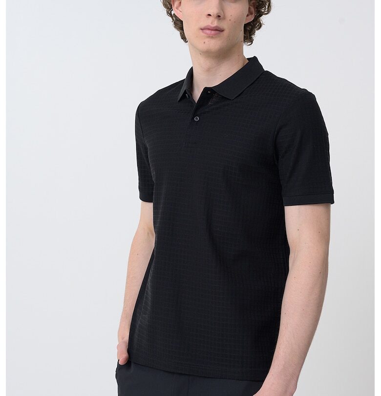 Тениска от органичен памук с яка CALVIN KLEIN