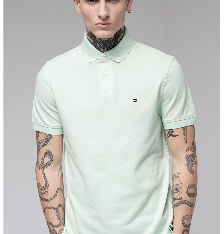 Тениска от органичен памук с яка Tommy Hilfiger