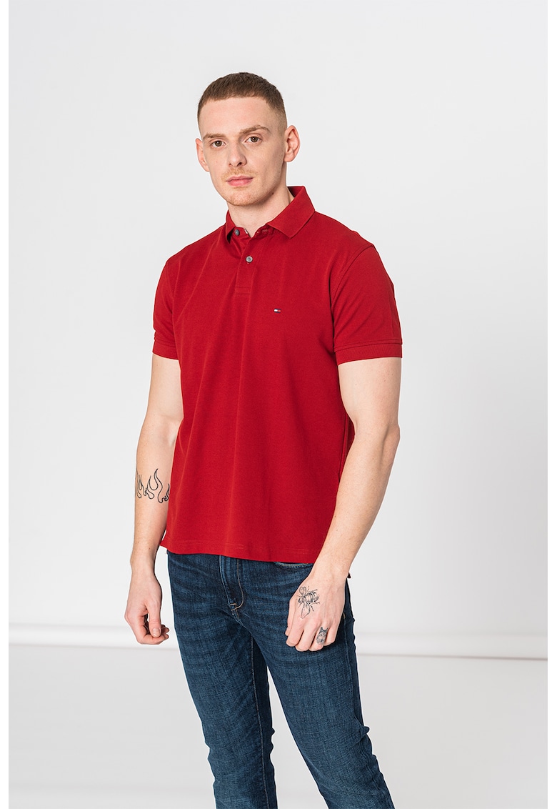 Тениска от органичен памук с яка Tommy Hilfiger