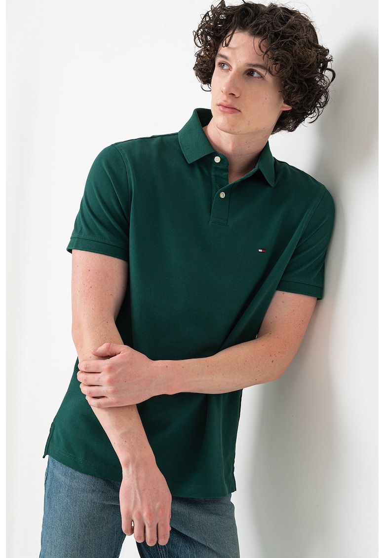 Тениска от органичен памук с яка Tommy Hilfiger