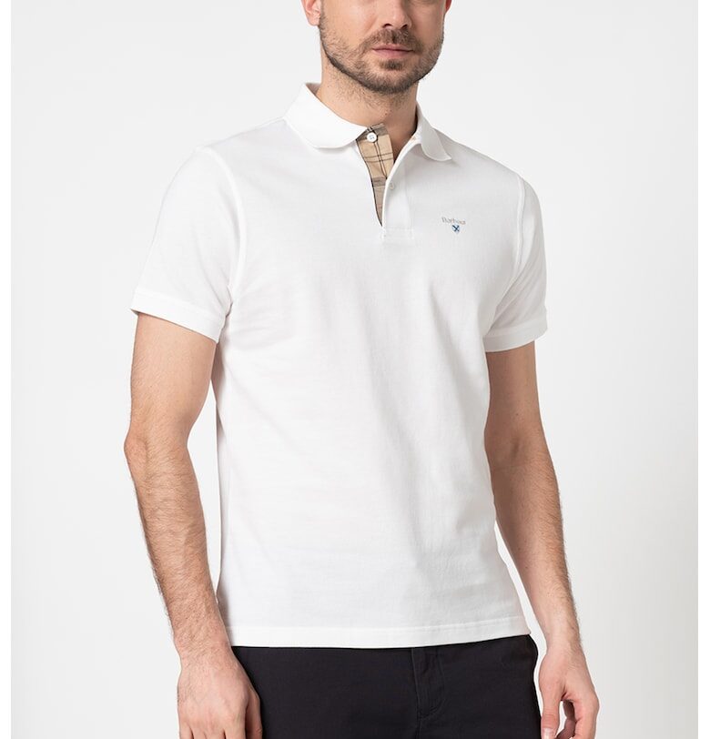 Тениска от пике с яка - Бял Barbour