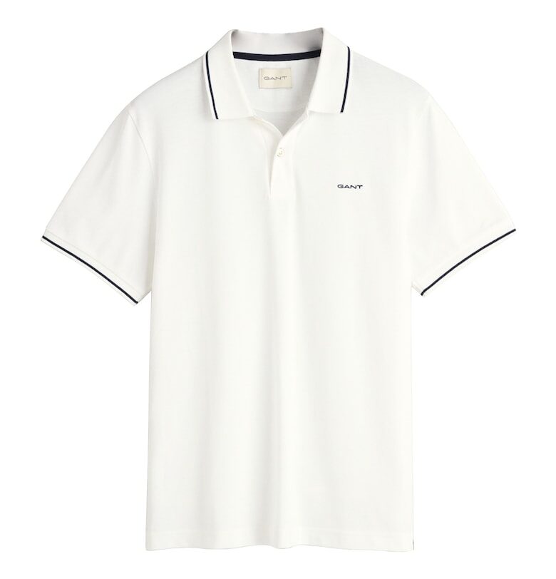 Тениска от пике с яка - Бял Gant