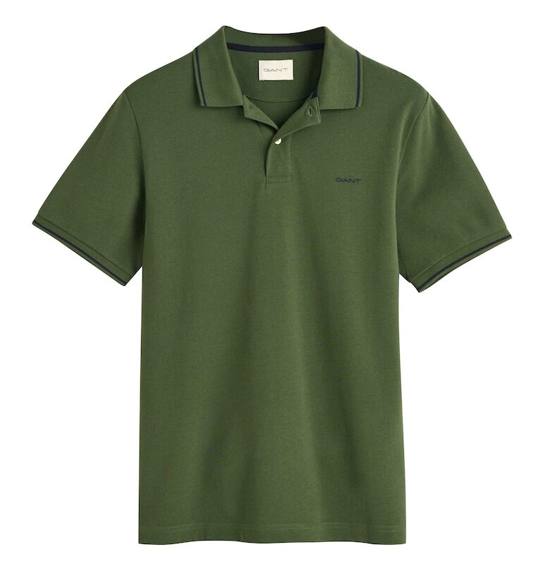 Тениска от пике с яка - Зелен Gant