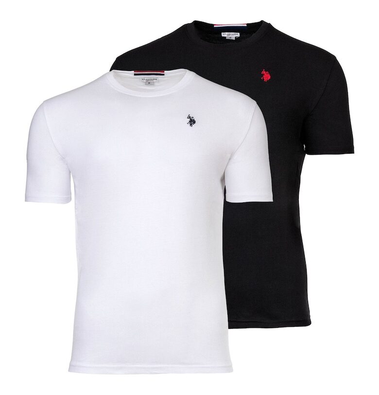 Тениска с бродирано лого - 2 чифта - Бял/Черен US Polo Assn