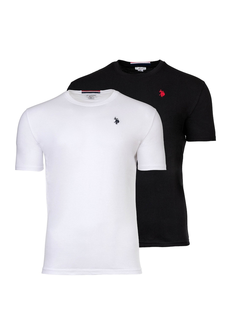 Тениска с бродирано лого - 2 чифта - Бял/Черен US Polo Assn
