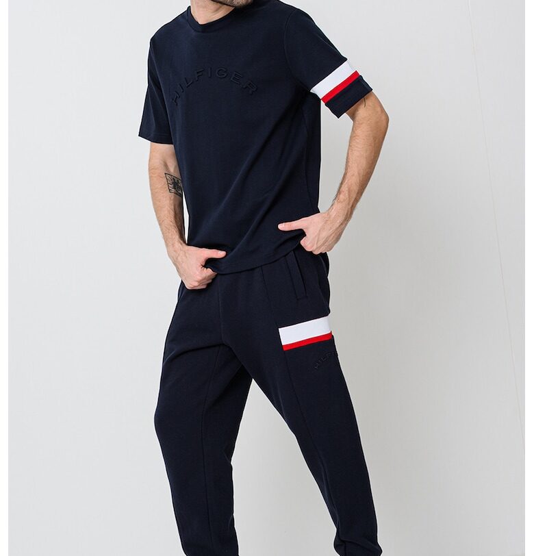 Тениска с бродирано лого - Червен/Бял/Ултрамарин синьо Tommy Hilfiger