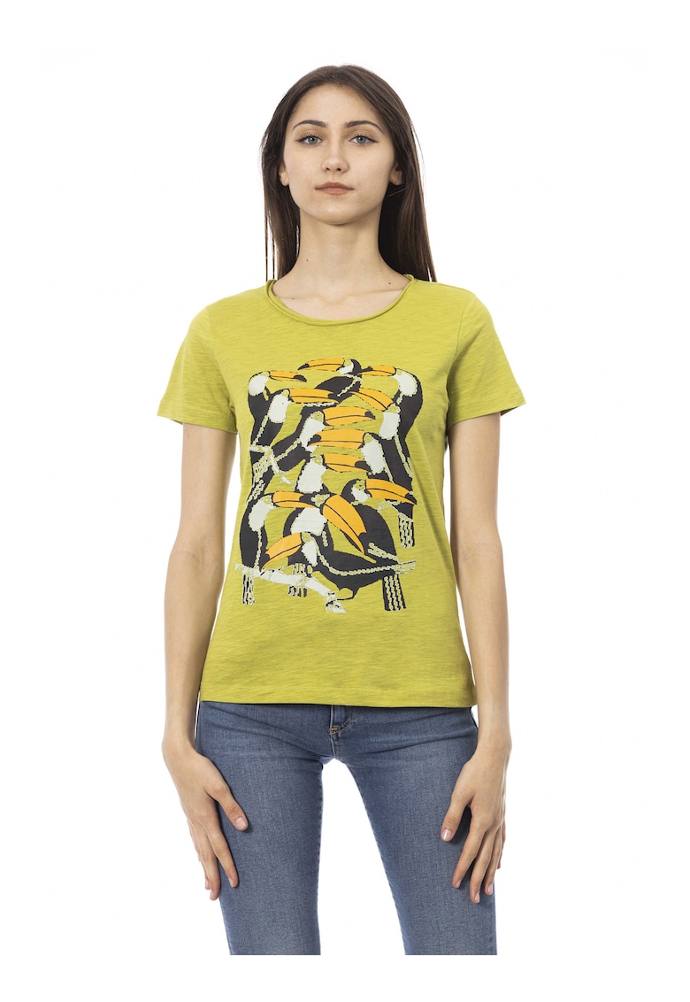 Тениска с графика - Зелен Trussardi