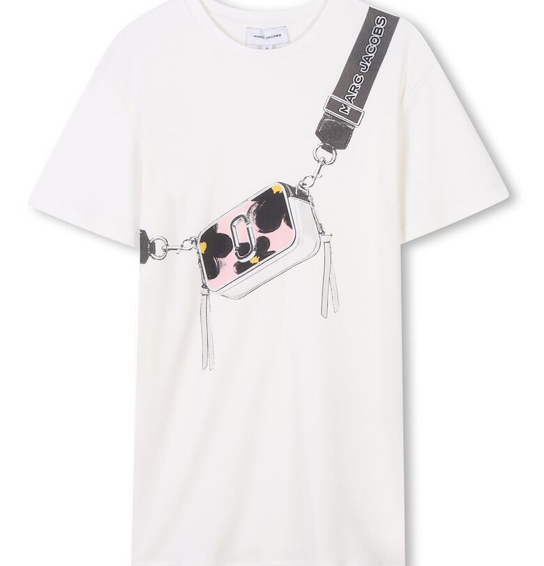 Тениска с графика - Избеляло черно/Мръснобял/Бледо розово Marc Jacobs