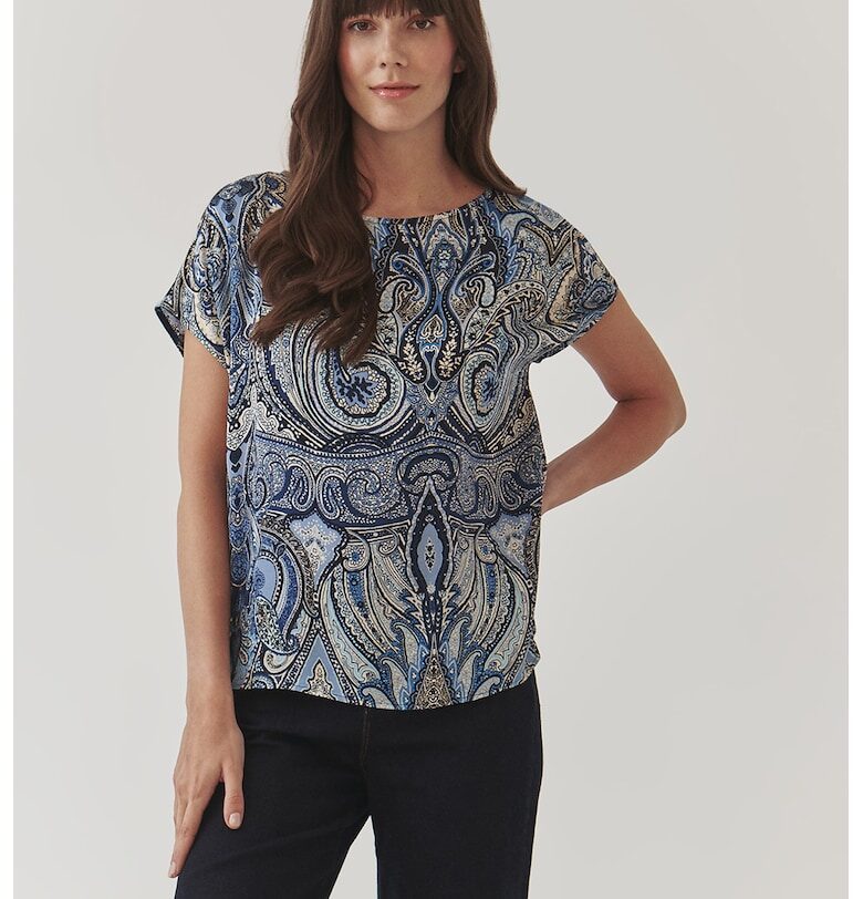 Тениска с десен - Бял/Тъмносин Tatuum