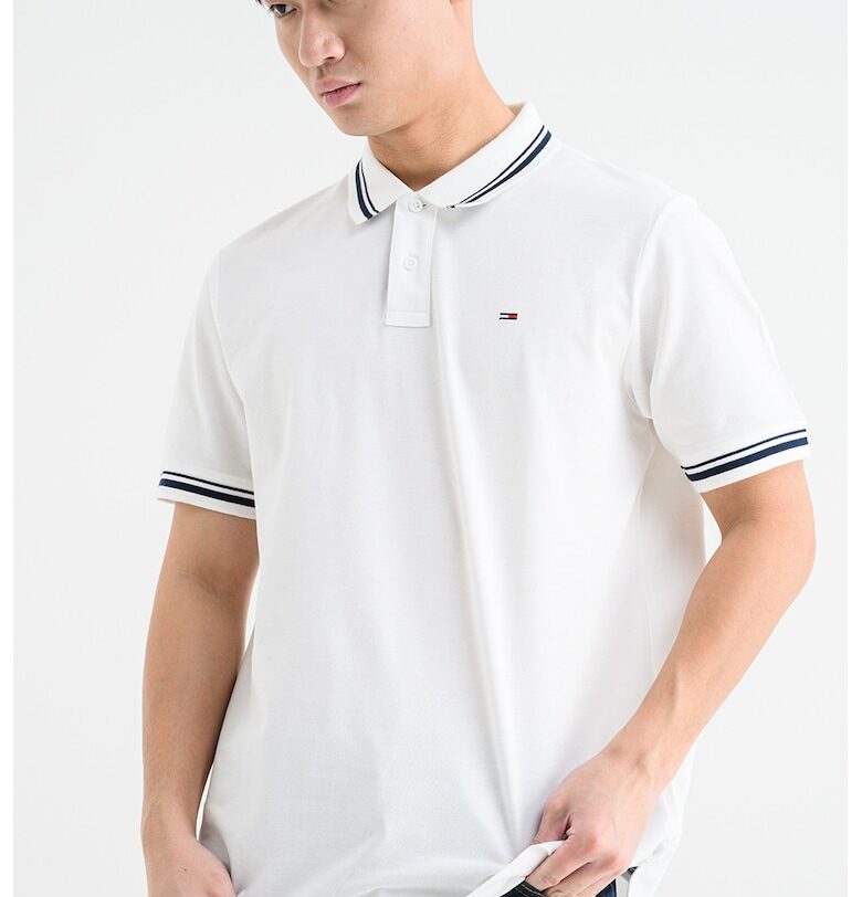 Тениска с контрастен подгъв - Бял/Ултрамарин синьо Tommy Jeans