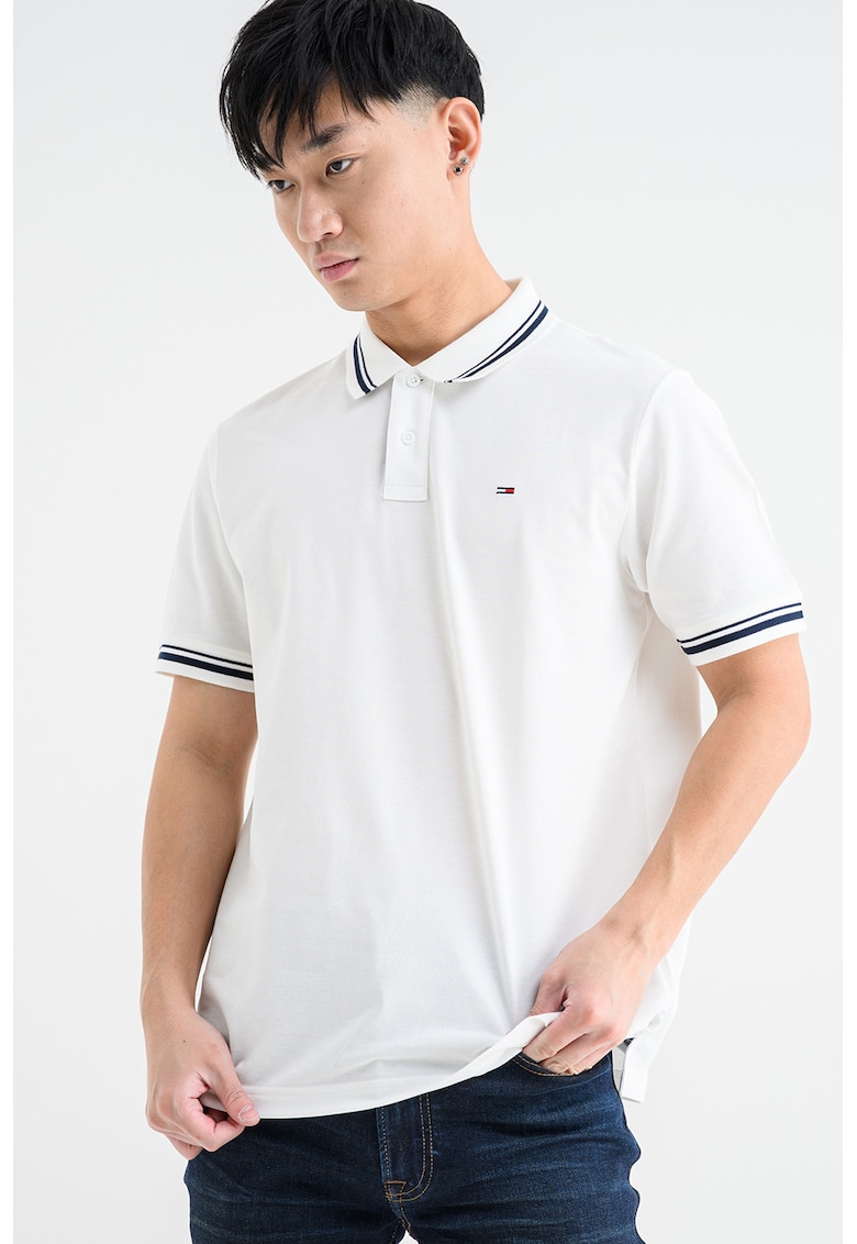 Тениска с контрастен подгъв - Бял/Ултрамарин синьо Tommy Jeans