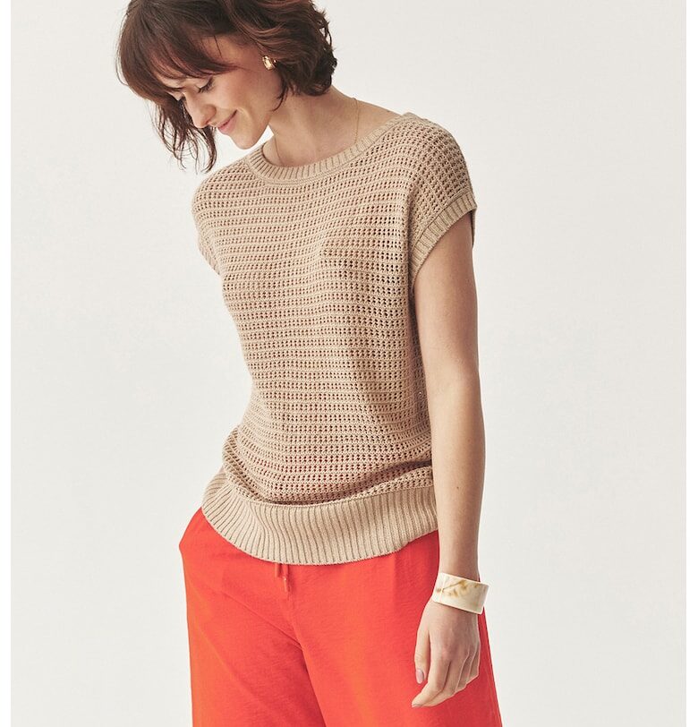 Тениска с лен - Бежов Tatuum