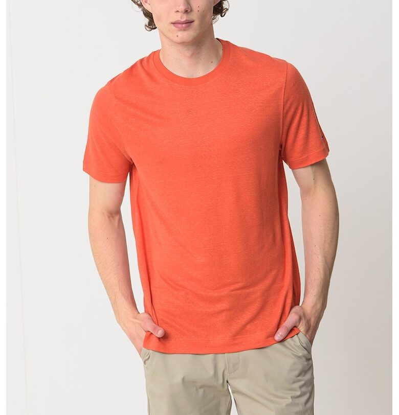 Тениска с лен - Оранжев Tommy Hilfiger