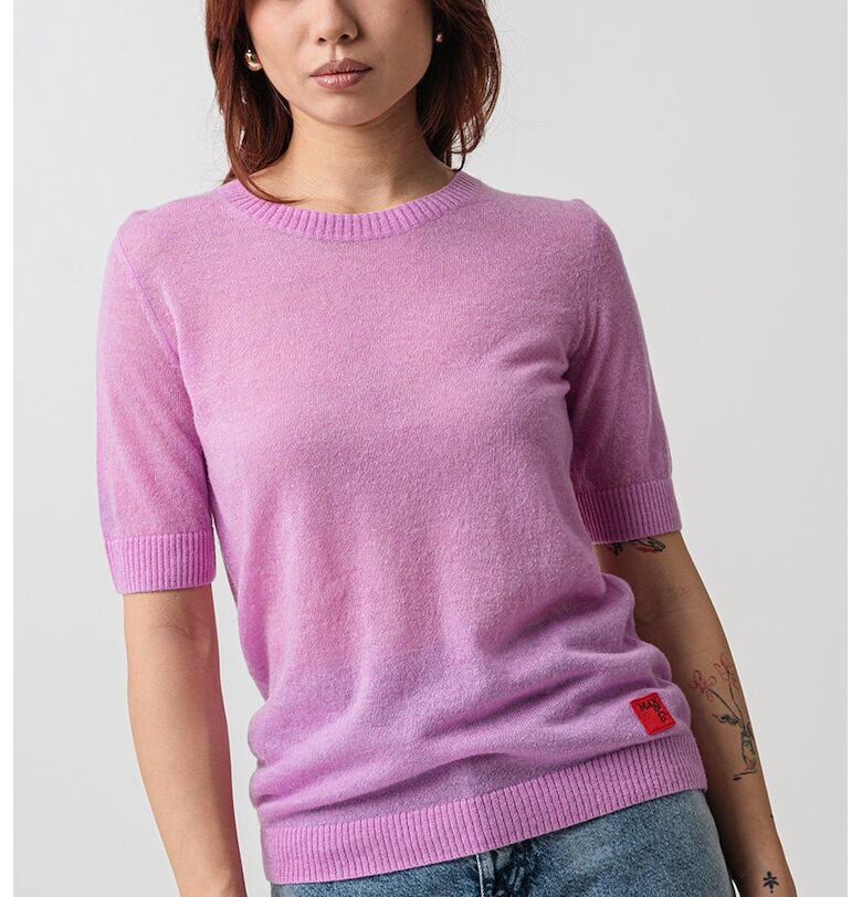 Тениска с лиосел и вълна - Фанданго розово MaxCo