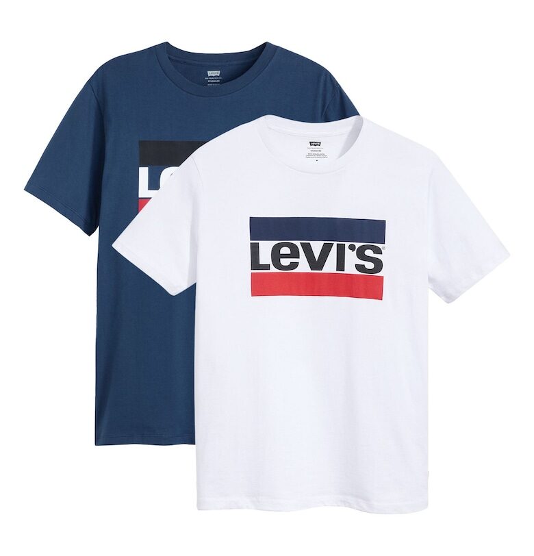 Тениска с лого - 2 броя - Бял/Син Levis