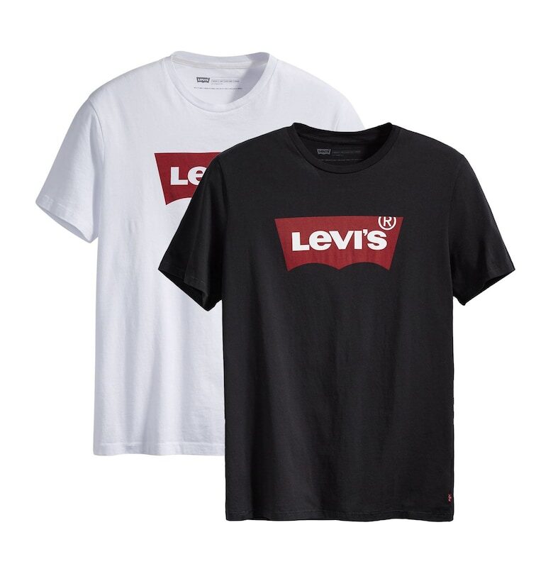 Тениска с лого - 2 части - Бял/Черен Levis